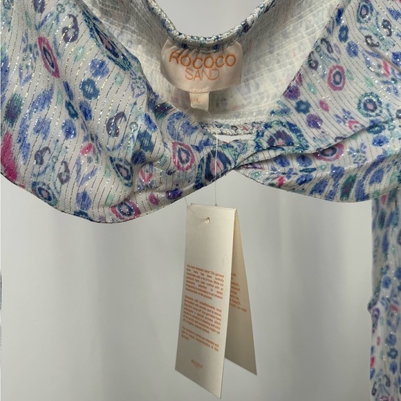 NWT ROCOCO SAND Lada Crop Top in Blue Size Large - Picture 3 of 8